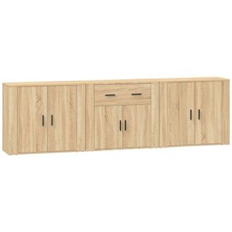 vidaXL Vidaxl - Aparadores 3 Piezas Madera Contrachapada Color Roble Sonoma