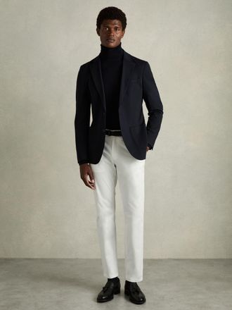 Reiss White Slim Fit Washed Cotton Blend Chinos, 32- Resort & Holiday Wear