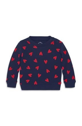 primary Baby Sweatshirt In Confetti Hearts in Navy Mini Lollipop Hearts at Nordstrom, Size 18-24M