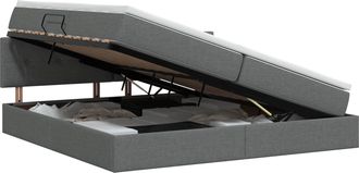 vidaXL Cama Con Almacenamiento Y Colch&oacute;n Gris Oscuro 200 X 200 Cm Vidaxl