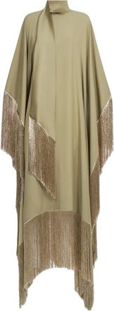 Taller Marmo Abito midi Mrs Ross Revue con frange - Verde