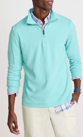 Vineyard Vines Coastline Quarter Zip Pullover in Sea Splash at Nordstrom, Size Xx-Large