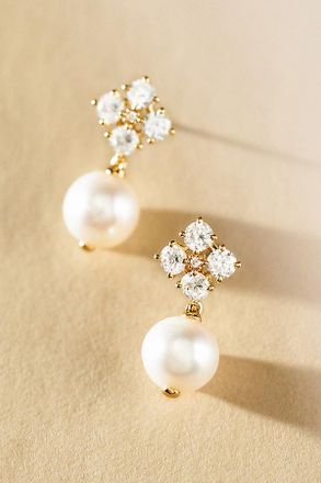 Nadri Blair Pearl Drop Stud Earrings