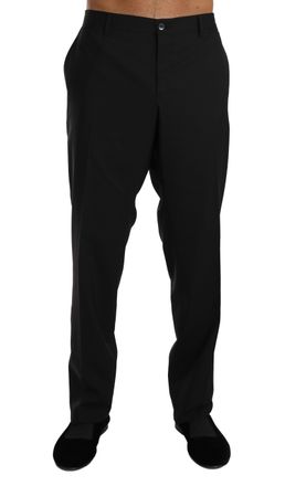 Dolce & Gabbana Zwarte Wol Stretch Formele Broek