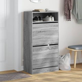 Berkfield Home Shoe Cabinet Grey Sonoma 60x34x116 Engineered Wood