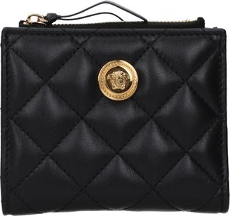 Versace Damens Geldb&ouml;rse Leder Schwarz/Gold