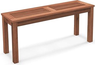 Costway Costway - Banco de Madera para Patio, Banco Jardin Exterior para 2 Personas con Asiento de Listones, Banco de Exterior con Estructura de Madera