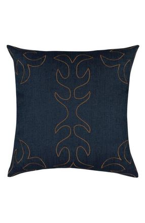 Elaine Smith Denim Days Hand Embroidered Indoor & Outdoor Woven Accent Pillow at Nordstrom, Size 22X22