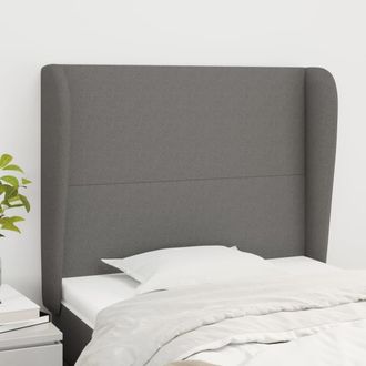 vidaXL Cabecero Con Orejas De Tela Gris Oscuro 83x23x118/128 Cm Vidaxl