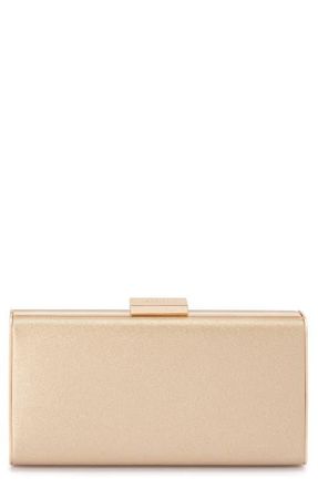 Olga Berg Precious Metallic Box Clutch in Champagne at Nordstrom