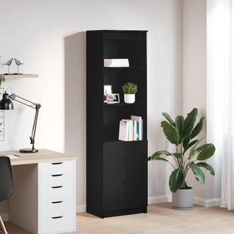 Berkfield Home Highboard Black Oak 50x35x180 cm Engineered Wood | Size: 50 x 35 x 180 cm