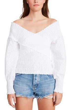 BB Dakota by Steve Madden Victoriously Yours Off the Shoulder Cotton Top in White at Nordstrom, Size Large
