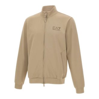 Emporio Armani Zip-throughs, male, Beige, Size: XL EA7 Sweaters Beige