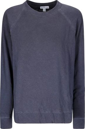 James Perse Vintage French Terry Relaxed Sweatshirt - Dames - Sweatshirts & Hoodies - Blauw - Maat: S Katoen