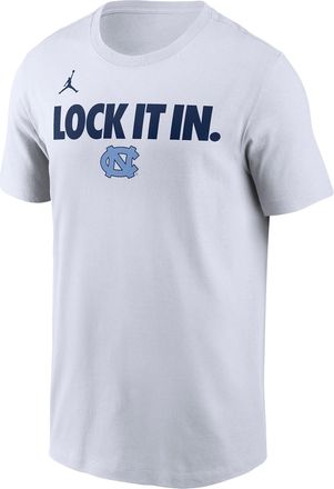 Nike Jordan Mens North Carolina 2026 On-Court Bench Jordan Dri-FIT College T-Shirt in White | M21283P870UNCL-WHT
