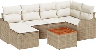 vidaXL Vidaxl - Garden Sofa Set 7 pcs Beige, white