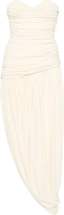 Magda Butrym draped open-leg dress - women - Viscose/Polyamide/Elastane - 38 - Neutrals