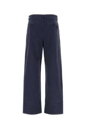 Miu Miu Womens Navy Blue Gabardine Pant Ematite Exterior: Cotton Pantaloni Trousers