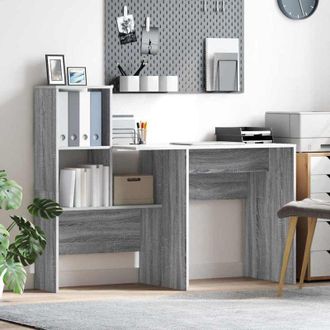 vidaXL vidaXL Scrivania Grigio sonoma 131.5 x 50 x 106.5 cm Legno multistrato