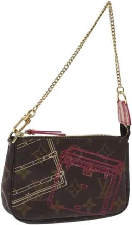 Louis Vuitton Tweedehands Canvas Louis Vuitton tassen - Dames - Vintage Schoudertas - Bruin - ONE Size - Leer - Vintage