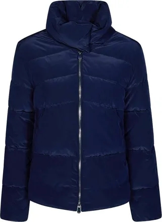 Pinko Mirco Electric Blue Cropped Puffer Jacket