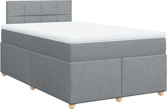vidaXL Vidaxl - Cama Box Spring Con Colch&oacute;n Tela Gris Claro 120x200 Cm