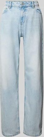 Review Straight Leg Jeans aus reiner Baumwolle in Hellblau, Größe 25