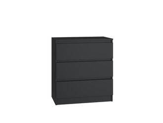 OEM C&oacute;moda Moderna Con 3 Cajones, Negra, Espaciosa, Minimalista Para Dormitorio, Sala De Estar O Habitaci&oacute;n Infantil