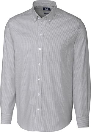 Cutter & Buck Stretch Oxford Stripe Mens Long Sleeve Dress Shirt