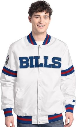 Starter Mens Starter White Buffalo Bills Scout Full-Snap Varsity Jacket at Nordstrom, Size Xxx-Large