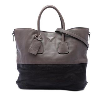 Prada Pre-owned Prada Bicolor Cervo Deerskin Side Zip Convertible Tote Ladies O9XDFYT7Z68AUXFR