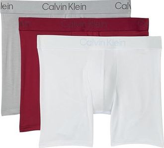 Calvin Klein Underwear Ultra Soft Modern Modal Boxer Brief Mens Underwear Greatest Grey/Beet Red/Icy Grey : XL (40-42), Elastane/Modal