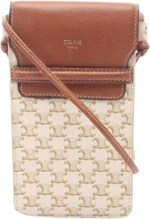 Celine Pre-owned Cross Body Bags, female, Beige, Size: ONE SIZE Pre-owned Canvas Shoulder Bag