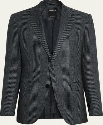 Ermenegildo Zegna Mens Oasi Cashmere Glen Plaid Two-Button Sport Coat