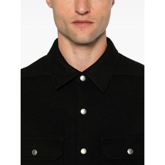 Rick Owens Virgin Wool Shirt Jacket - Black