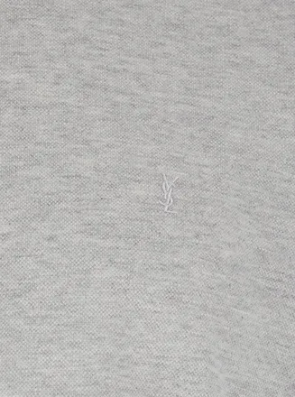 Saint Laurent Mens Crew Neck T-Shirt Grey Cotton T-Shirts And Polos