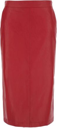 Pinko Rok met su&egrave;de-effect - Dames - Kokerrokken - Rood - M - Su&egrave;de - Rokken