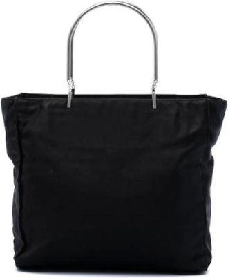 Prada Pre-owned Tote Bags, female, Black, Size: ONE SIZE Pre-owned Nylon Tote Bag