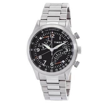 Timex Waterbury Chronograph GMT Quartz Black Dial Mens Watch TW2W47800