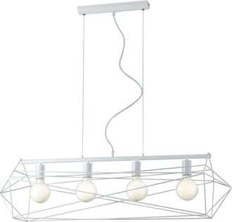 Luce-Ambiente-Design Lámpara de techo de metal blanco con cuatro pantallas