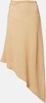 Victoria Beckham Knitted asymmetric cotton-blend midi skirt