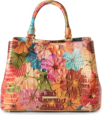 Brahmin Small Denise Embossed Leather Satchel in Florita at Nordstrom