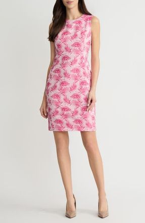 Kasper Princess Seam Sheath Dress in Pink Perfection Multi at Nordstrom, Size 10
