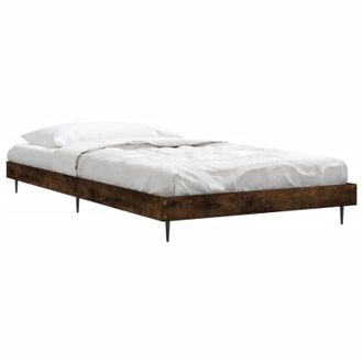 vidaXL Estructura De Cama Sin Colch&oacute;n Madera Roble Ahumado 90x190 Cm Vidaxl