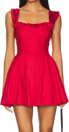 Free People Midnight Magic Mini Dress In Red Dahlia Combo