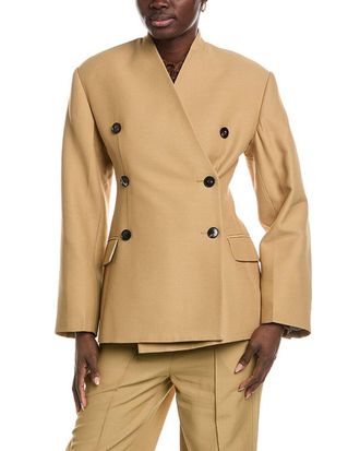 Co Co Sculptural Collarless Wool-Blend Jacket