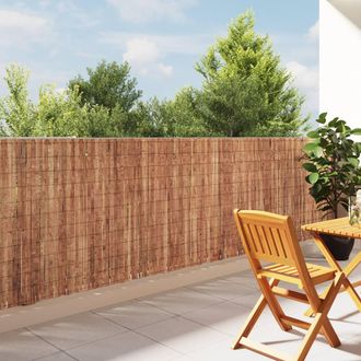 Berkfield Home Bark Fence 400x125 cm in Brown