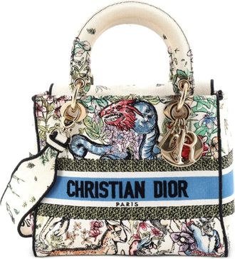 Dior Borsa a tracolla Lady D-Lite media in tela con ricamo - Multicolore