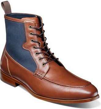 Stacy Adams Brumley Moc Toe Lace Up Boot in Tan Multi at Nordstrom, Size 10.5