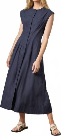 Lilla P Sleeveless Seamed Maxi Dress In Navy